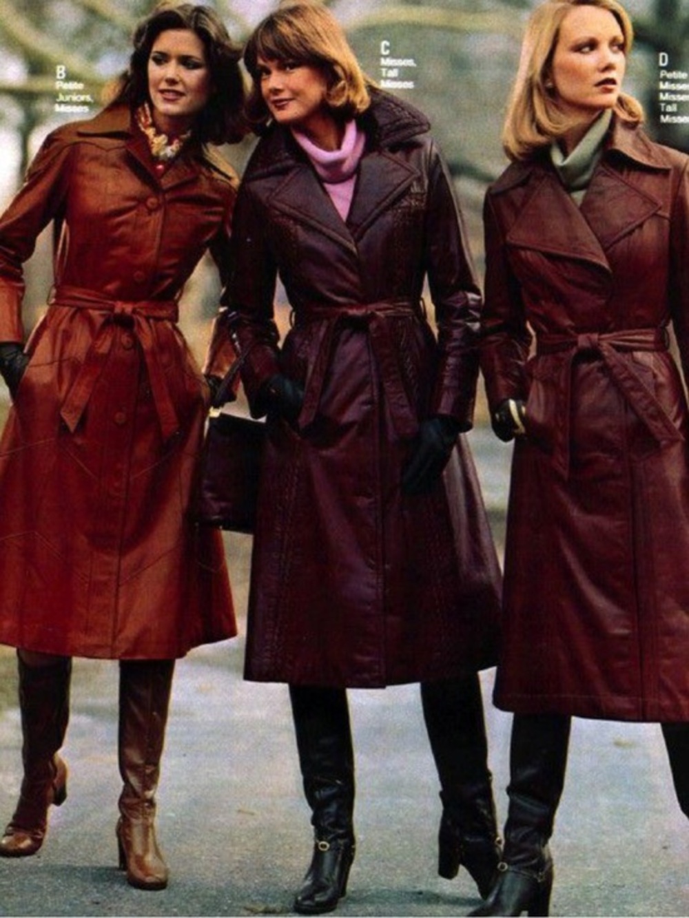 Vintage 60 70 Leather Trench Coat